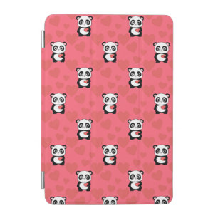 Cute Panda Holding Heart Pattern  Kawaii Valentine iPad Mini Cover