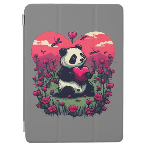 Cute Panda Holding Heart _ Valentines Day Gift iPad Air Cover