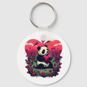 Cute Panda Holding Heart - Valentine's Day Gift Keychain