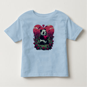 Cute Panda Holding Heart - Valentine's Day Gift Toddler T-shirt