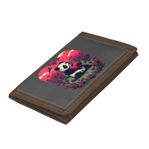 Cute Panda Holding Heart - Valentine's Day Gift Tri-fold Wallet