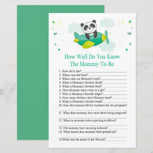 Cute panda How well do you know baby shower game