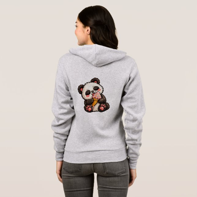 Cute Panda Ice Cream Hoodie (Back Full)