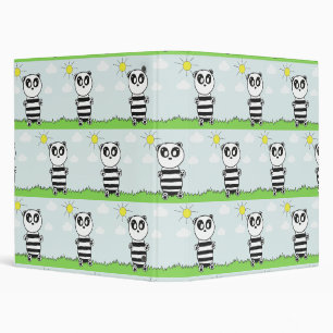 Cute Panda Illustration 3 Ring Binder