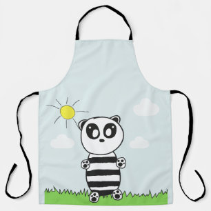 Cute Panda Illustration Apron