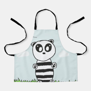 Cute Panda Illustration Apron