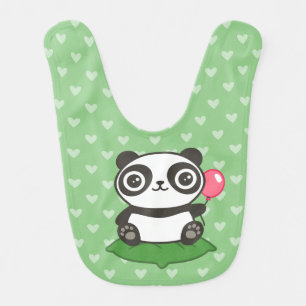 Cute Panda Illustration Baby Bib