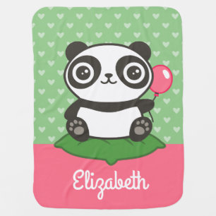 Cute Panda Illustration Baby Blanket