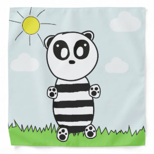 Cute Panda Illustration Bandana
