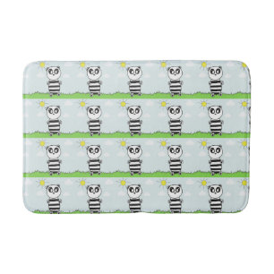 Cute Panda Illustration Bath Mat