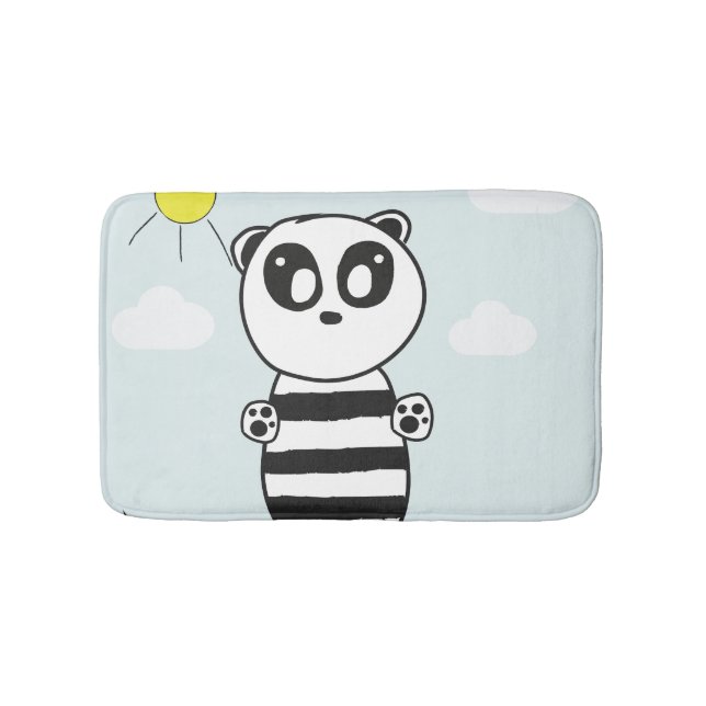 Cute Panda Illustration Bath Mat (Front)