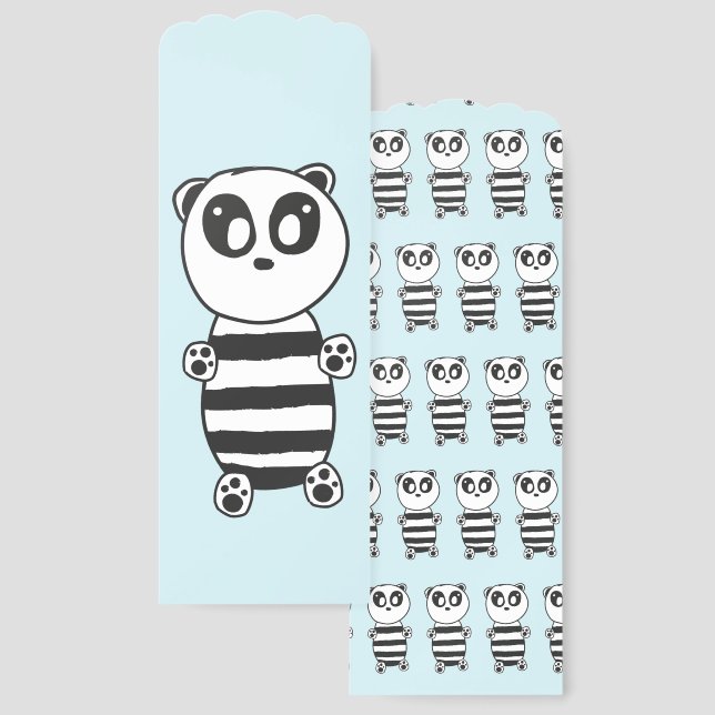 Cute Panda Illustration Bookmarks (Front & Back)