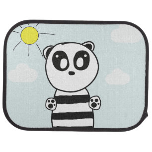 Cute Panda Illustration Car Floor Mat