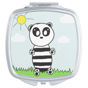 Cute Panda Illustration Compact Mirror
