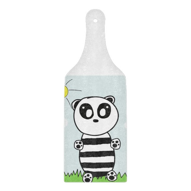 Cute Panda Illustration Cutting Board (Front)
