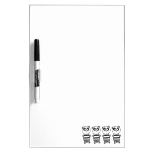 Cute Panda Illustration Dry Erase Board