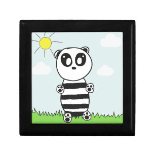 Cute Panda Illustration Gift Box