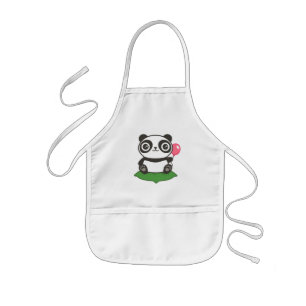Cute Panda Illustration Kids' Apron