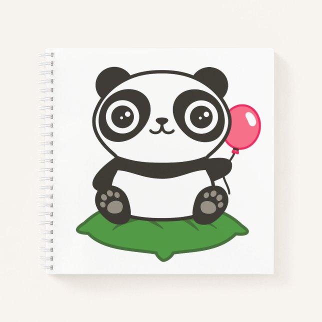 Cute Panda Illustration Notebook (Front)