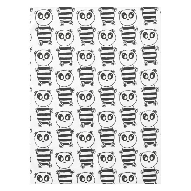 Cute Panda Illustration Tablecloth (Front)