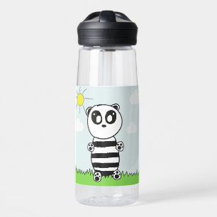 Cute Panda Illustration Water Bottle
