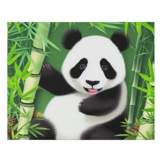 Cute Panda In A Bamboo Forest