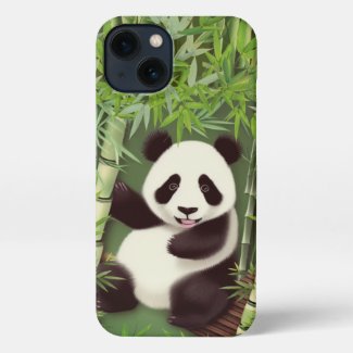 Cute Panda In Bamboo Forest iPhone 13 Case