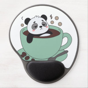 Cute Panda In Coffee Cup Coffee Lover Gift Gel Mouse Pad
