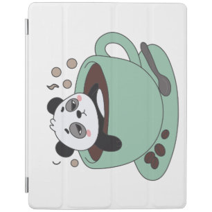 Cute Panda In Coffee Cup Coffee Lover Gift iPad Smart Cover