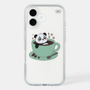 Cute Panda In Coffee Cup Coffee Lover Gift iPhone 16 Case