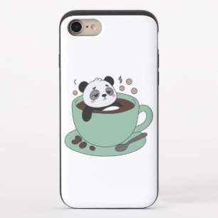 Cute Panda In Coffee Cup Coffee Lover Gift iPhone 8/7 Slider Case