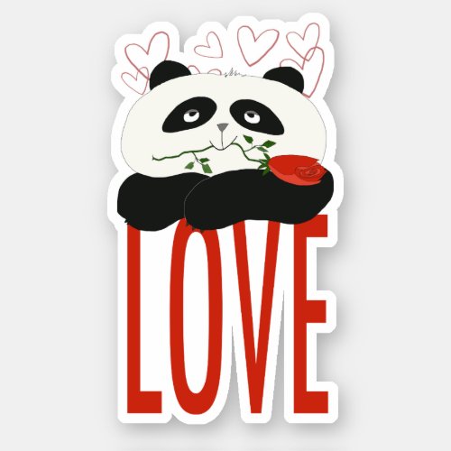 Cute Panda in Love Sticker