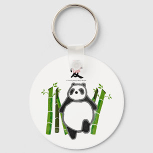 Cute panda ink drawing keychain