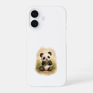 Cute Panda iPhone 16 Case Kawaii Bamboo