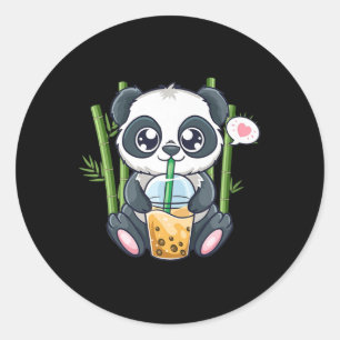 Cute Panda Kawaii Anime Otaku Japanese Bubble Boba Classic Round Sticker