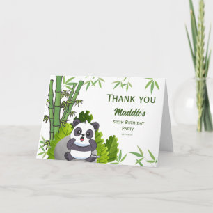 Cute Panda Kiddie Birthday Thank You Card