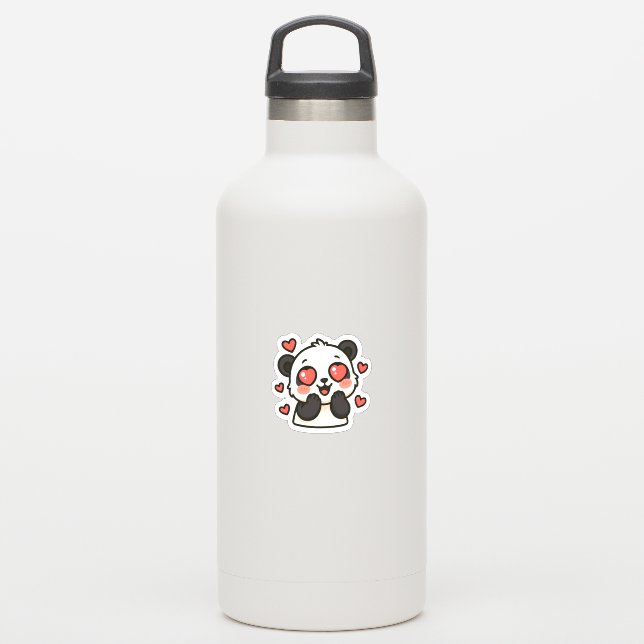 Cute Panda Love Sticker – Kawaii Heart Eyes Design | Zazzle