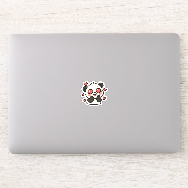Cute Panda Love Sticker – Kawaii Heart Eyes Design | Zazzle