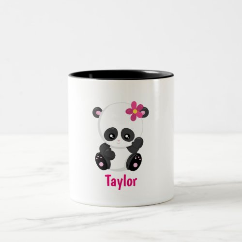 Cute Panda Lover Personalize Two_Tone Coffee Mug