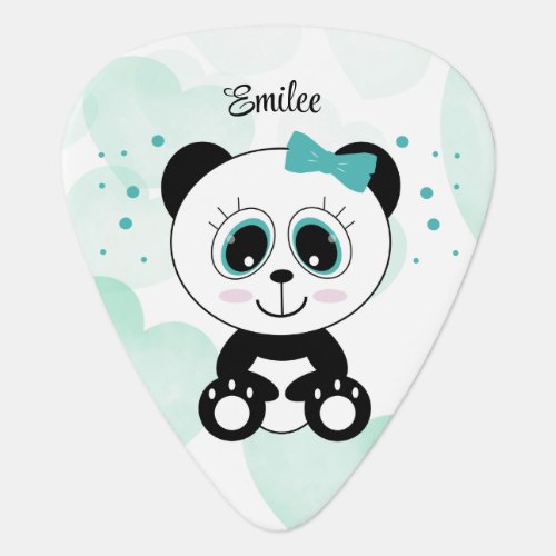 Cute Panda Mint Green Groverallman Guitar Pick