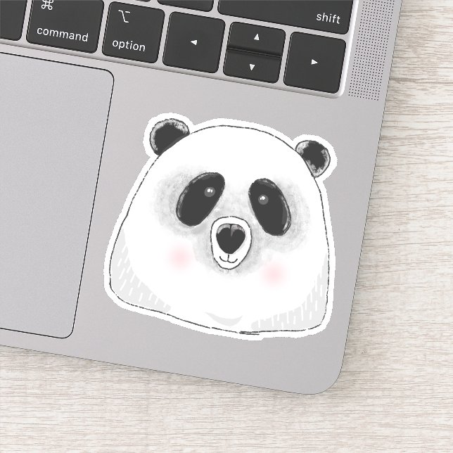 Cute panda modern art. Kids funny bear animal Sticker (Detail)