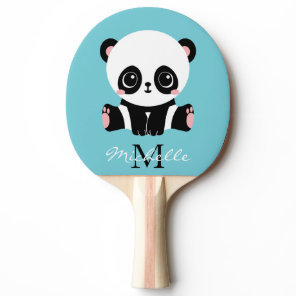 Cute Panda Monogram Name Table Tennis Gift Ping Pong Paddle