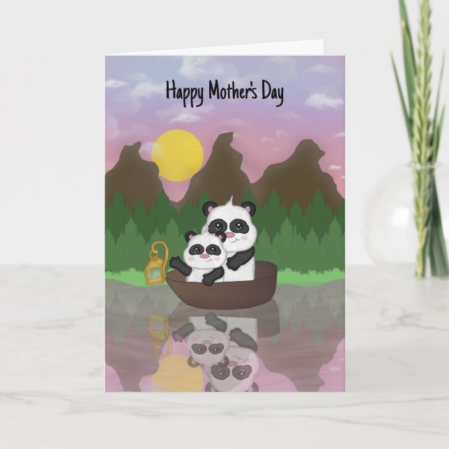 Cute Panda Mother's Day Card (Front)