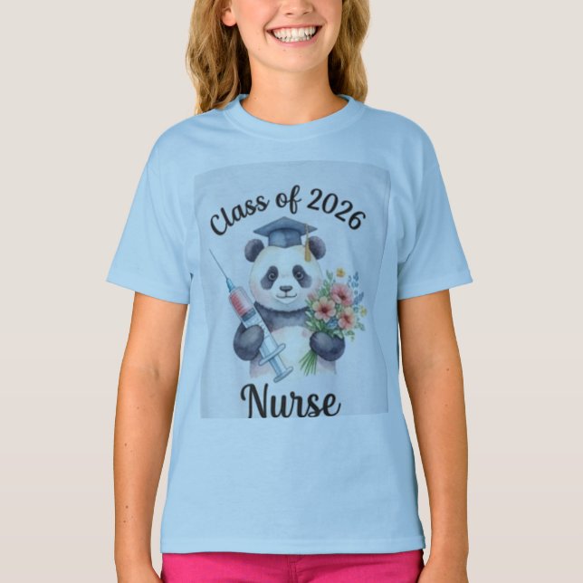 Cute Panda Nurse Squad 2026 Matching T-Shirt (Front)