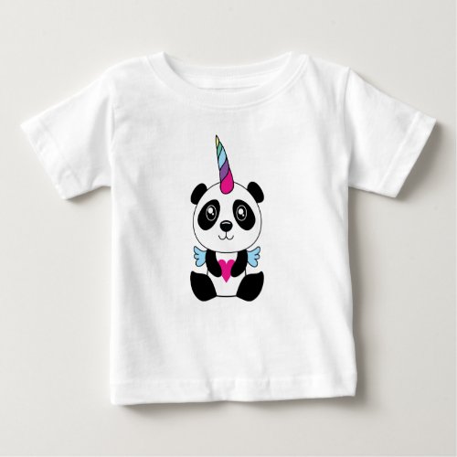 Cute Panda Pandicorn Baby T_Shirt
