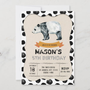 Cute panda party invitation