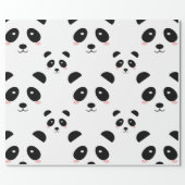 Cute Panda Pattern Black and White Wrapping Paper (Flat)