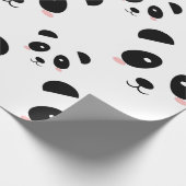 Cute Panda Pattern Black and White Wrapping Paper (Corner)