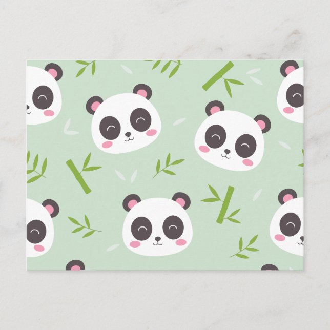 Cute panda pattern holiday postcard (Front)
