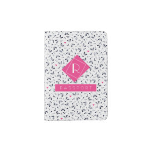 Cute Panda Pattern Monogram Design. Passport Holder